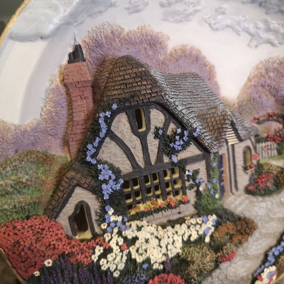 Vintage Bradford Exchange Thomas Kinkade Illuminated Cottages The Flagstone Path - Picture 8 of 11